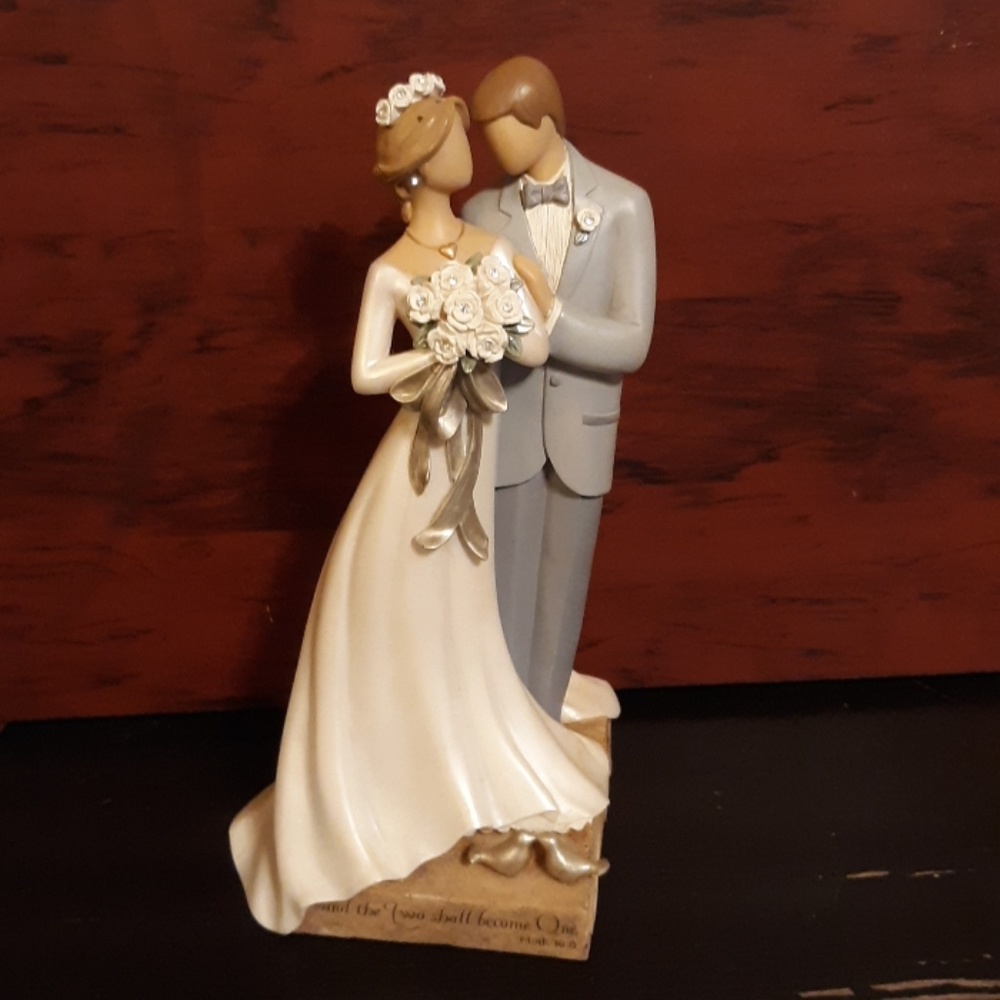 Wedding decor with Mark 10:8 scripture